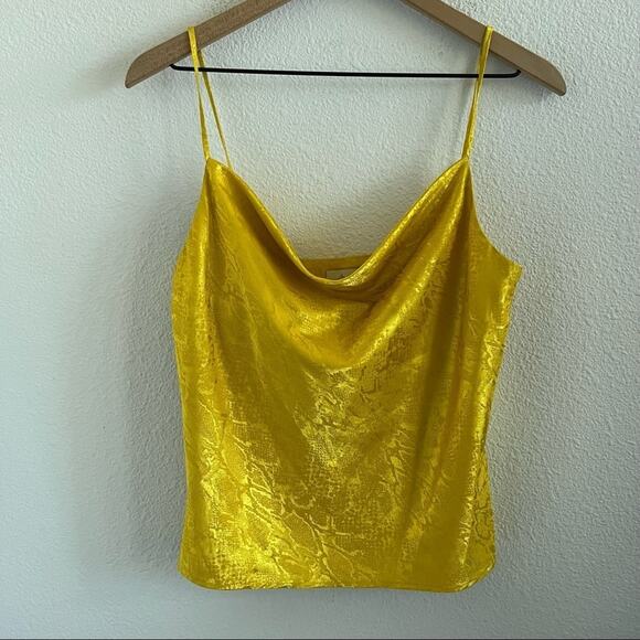 WAYF Snake Print Cowl Neck Satin Camisole Slip Tank Top Edgy Small - Picture 2 of 7